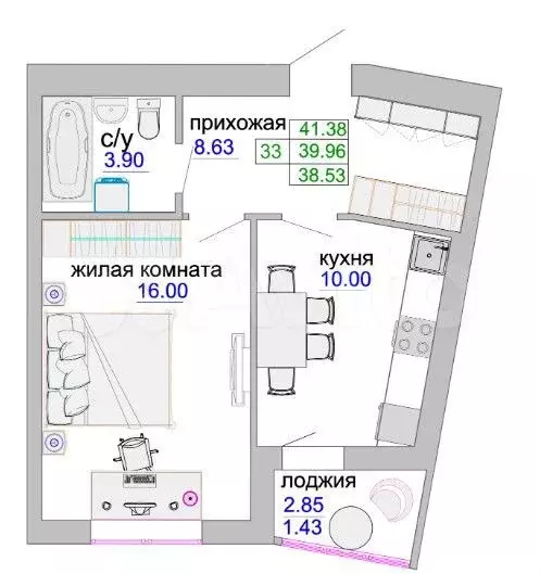 1-к. квартира, 79,7 м, 9/9 эт. - Фото 1