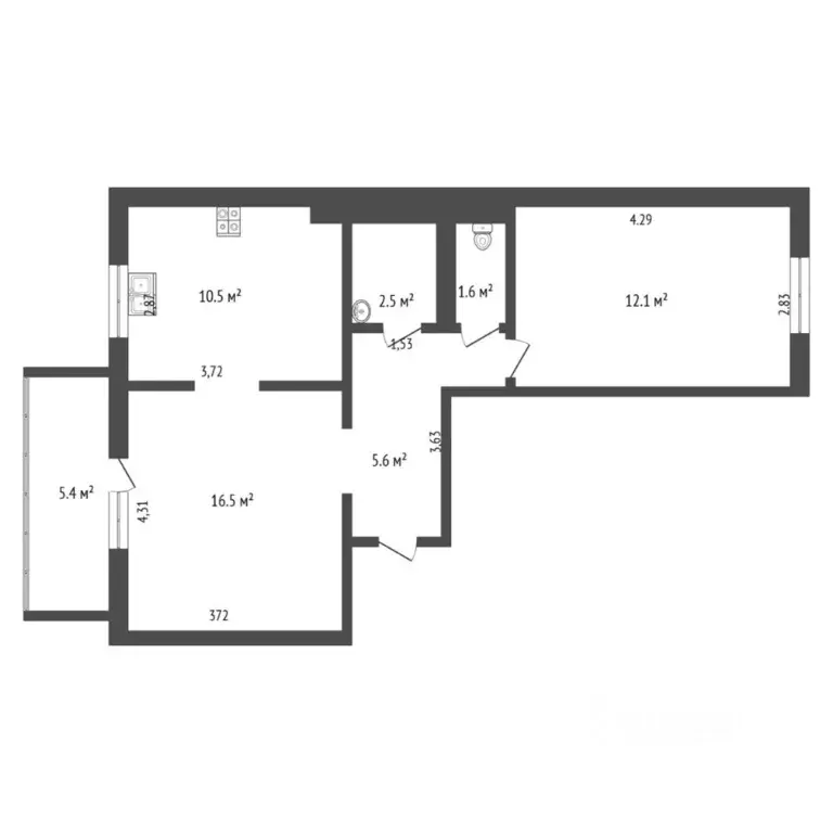 2-к кв. Тюменская область, Тюмень ул. Беляева, 33 (49.1 м) - Фото 2
