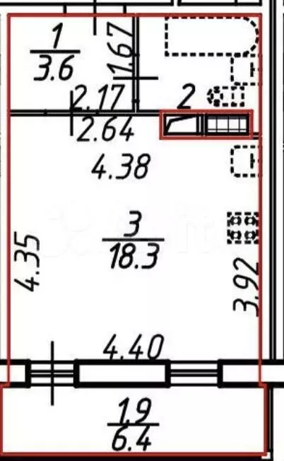 квартира-студия, 25,5 м, 6/18 эт. - Фото 0