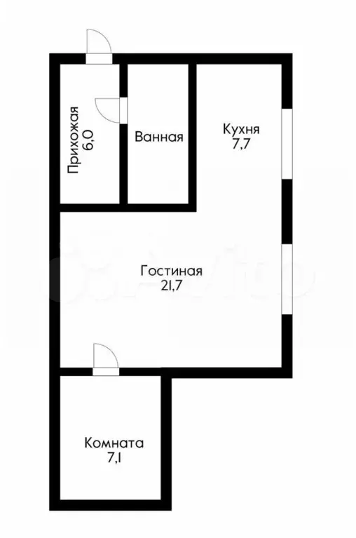 2-к. квартира, 46,2 м, 1/3 эт. - Фото 0