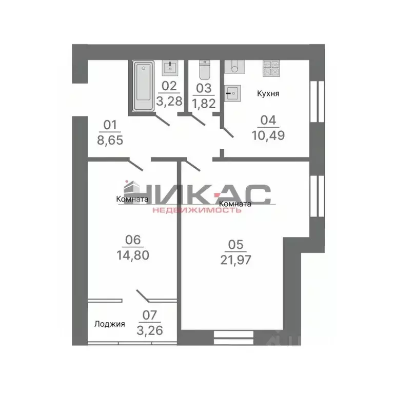 2-к кв. Ярославская область, Ярославский муниципальный округ, пос. ... - Фото 1