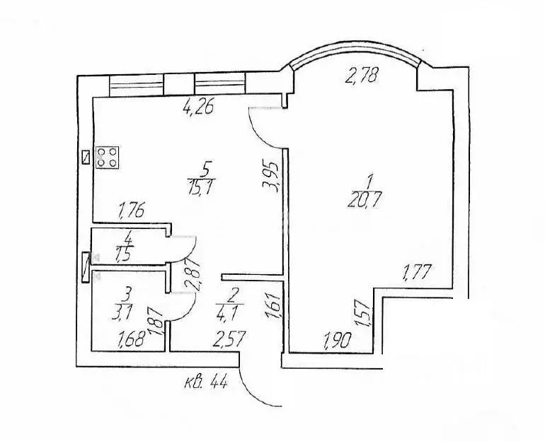 1-к кв. Архангельская область, Северодвинск Комсомольская ул., 20 ... - Фото 2