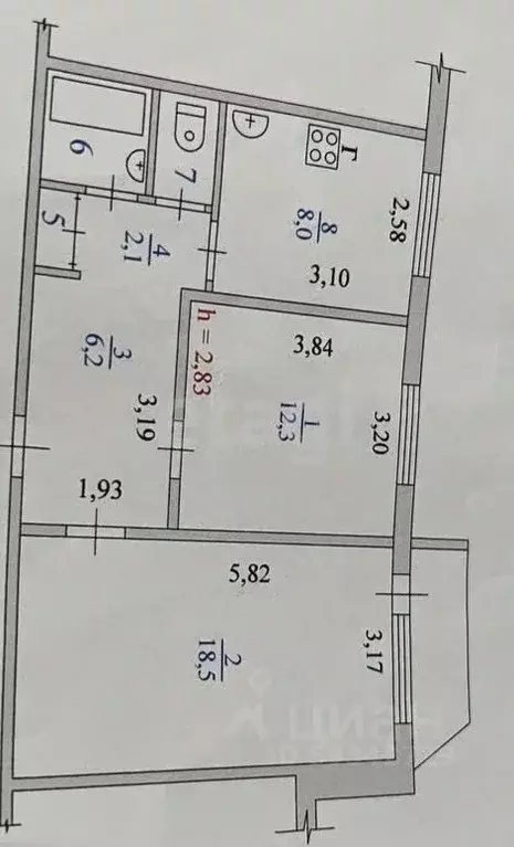 2-к кв. Архангельская область, Новодвинск Южная ул., 17 (51.3 м) - Фото 1