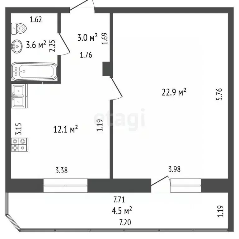 1-к кв. Забайкальский край, Чита ул. Курнатовского, 70 (41.6 м) - Фото 1