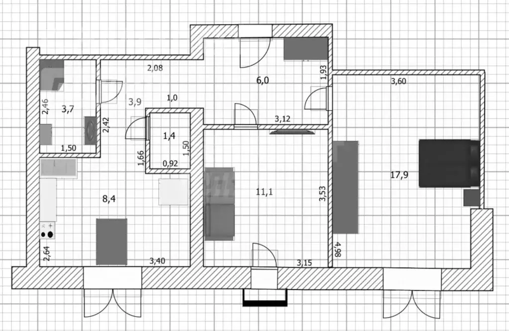 2-к кв. Оренбургская область, Оренбург ул. 8 Марта, 30 (52.4 м) - Фото 1