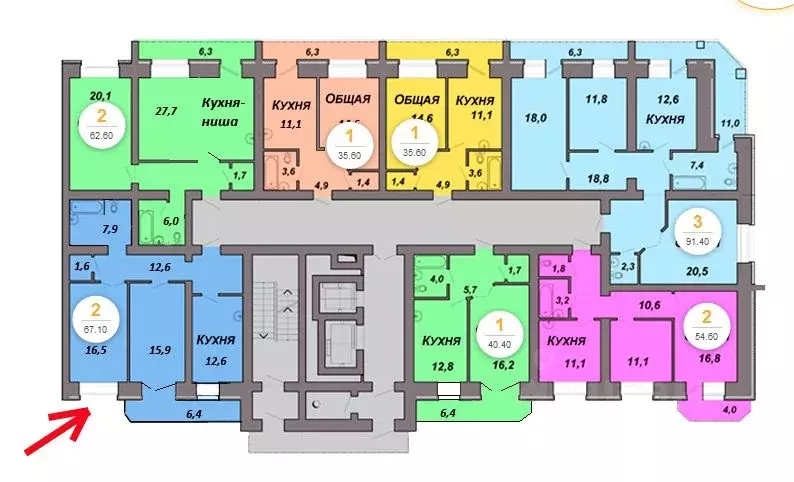 2-к кв. Красноярский край, Красноярск ул. Мичурина, 2Д (74.6 м) - Фото 2