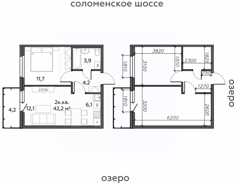 2-к кв. Карелия, Петрозаводск Район Северная промзона, Вороний Наволок ... - Фото 0