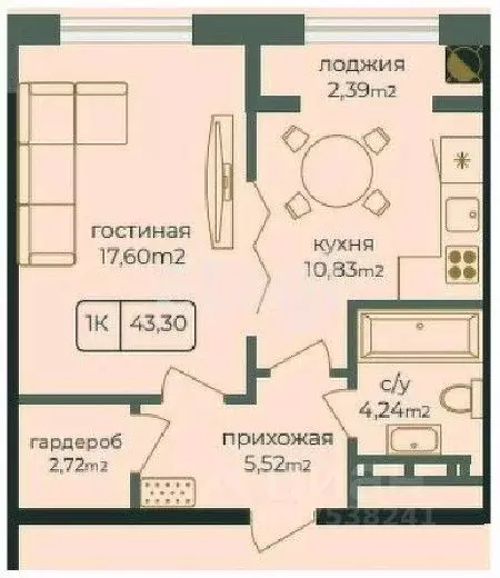 1-к кв. Дагестан, Каспийск просп. Акулиничева (43.3 м) - Фото 1