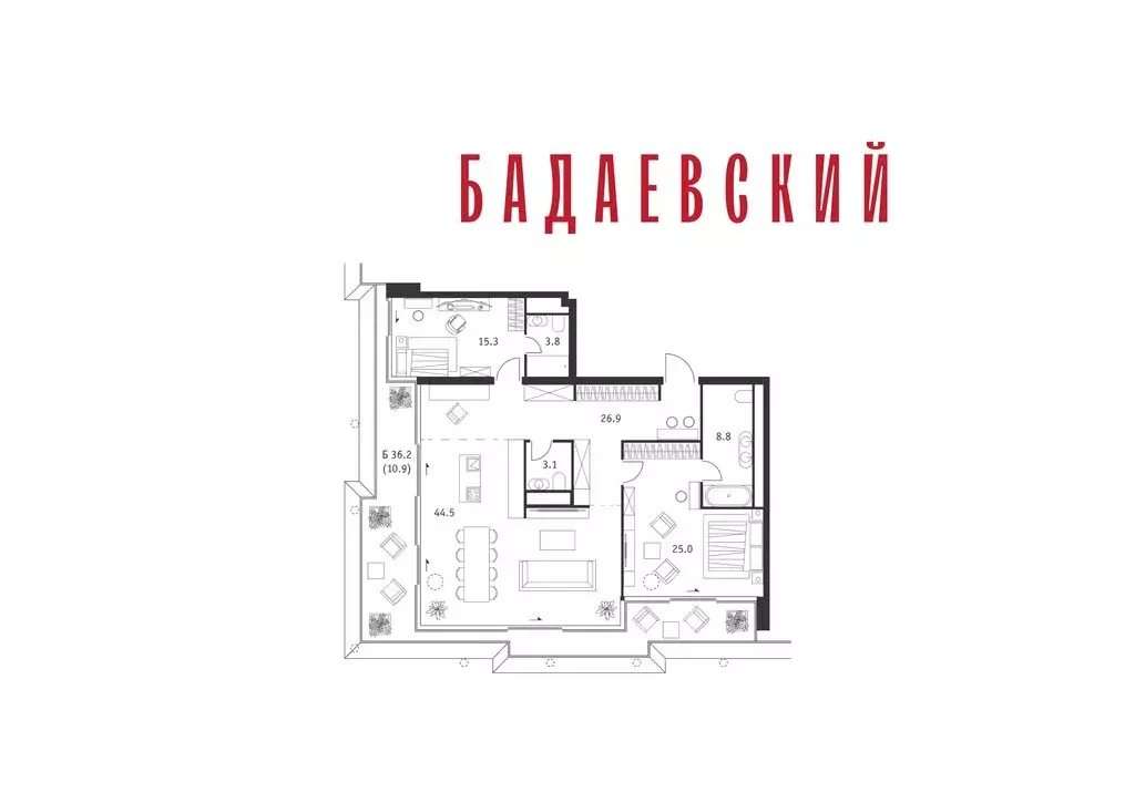 2-комнатная квартира: Москва, Кутузовский проспект, 12/1 (138.3 м) - Фото 2