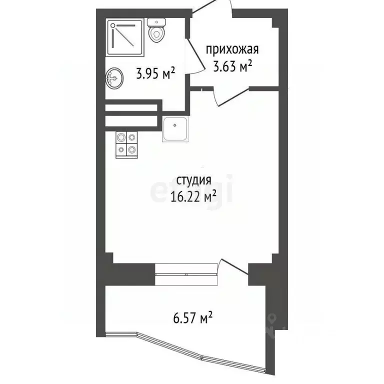 Студия Ростовская область, Ростов-на-Дону ул. 1-й Конной Армии, 13В ... - Фото 2