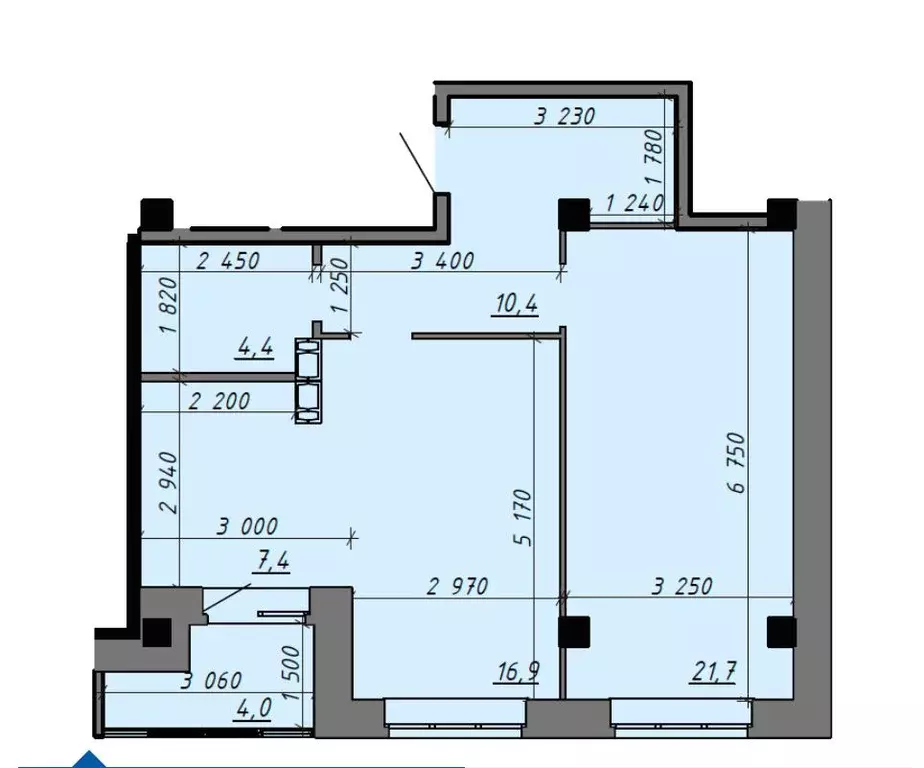 Продаётся 2-к квартира, 60.6 м - Фото 1
