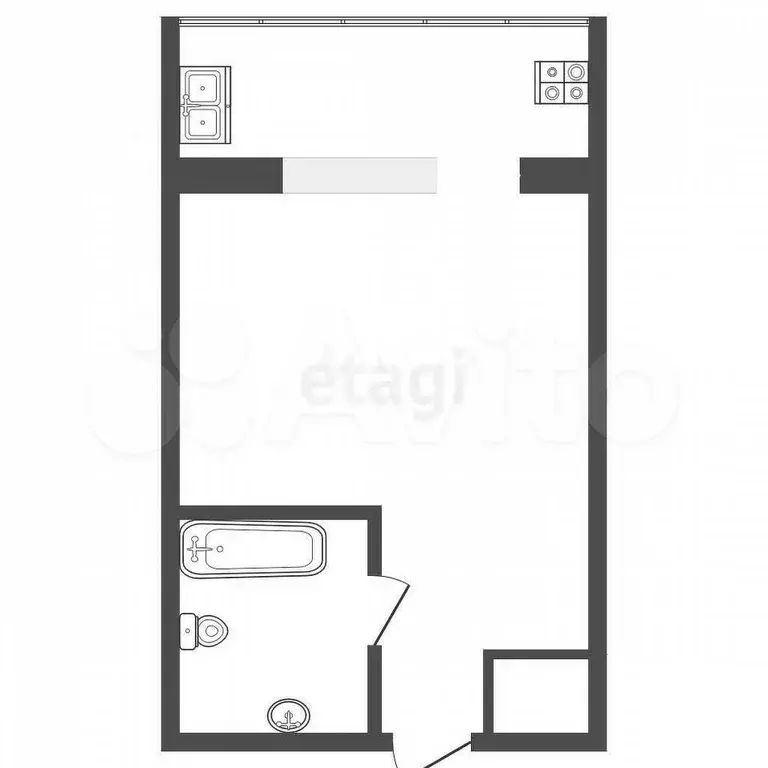Квартира-студия, 17,8 м, 2/5 эт. - Фото 0