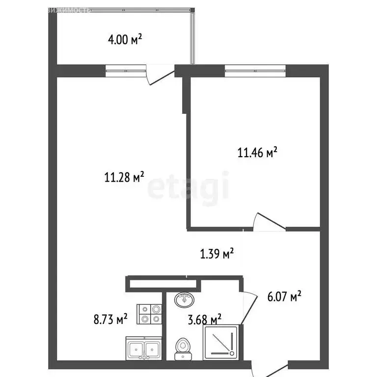 2-комнатная квартира: Раменское, Спортивный проезд, 6 (42.6 м) - Фото 1