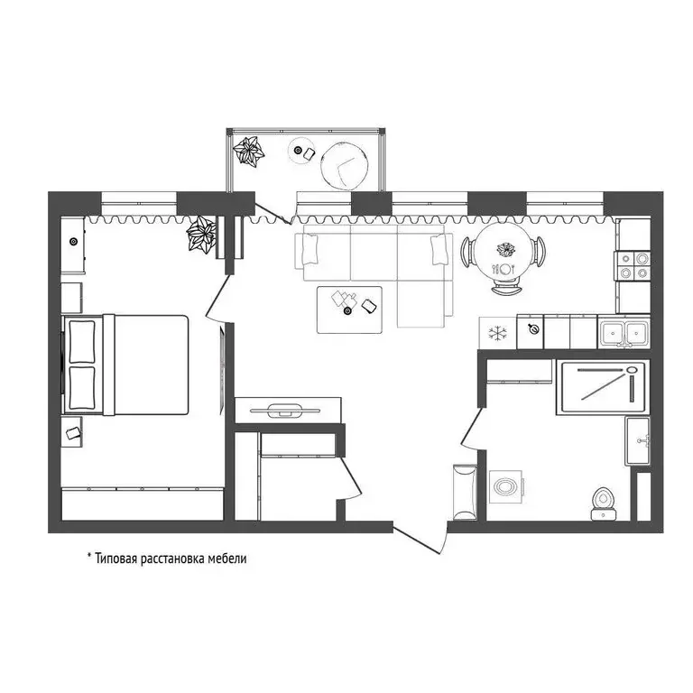 2-комнатная квартира: Тюмень, улица Пермякова, 83к2 (62.7 м) - Фото 1