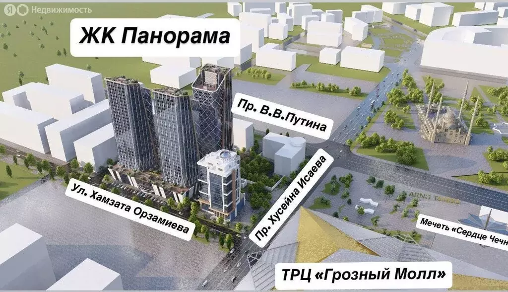 1-комнатная квартира: Грозный, улица Хамзата У. Орзамиева, 45А (50.5 ... - Фото 1