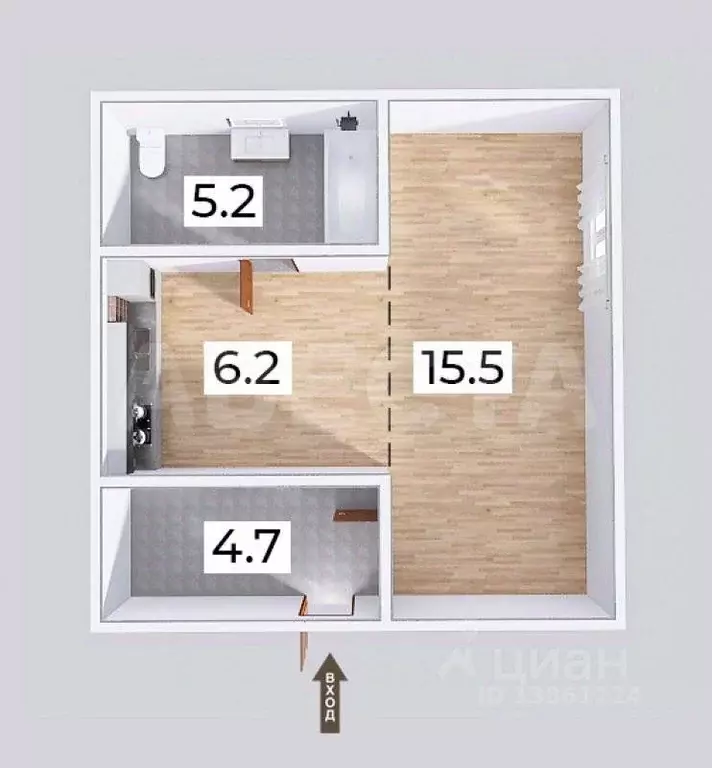 Студия Омская область, Омск наб. Иртышская, 20 (31.6 м) - Фото 2