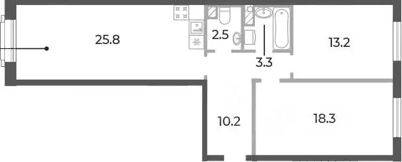 2-к кв. Санкт-Петербург Петровский просп., 9к2 (73.1 м) - Фото 1