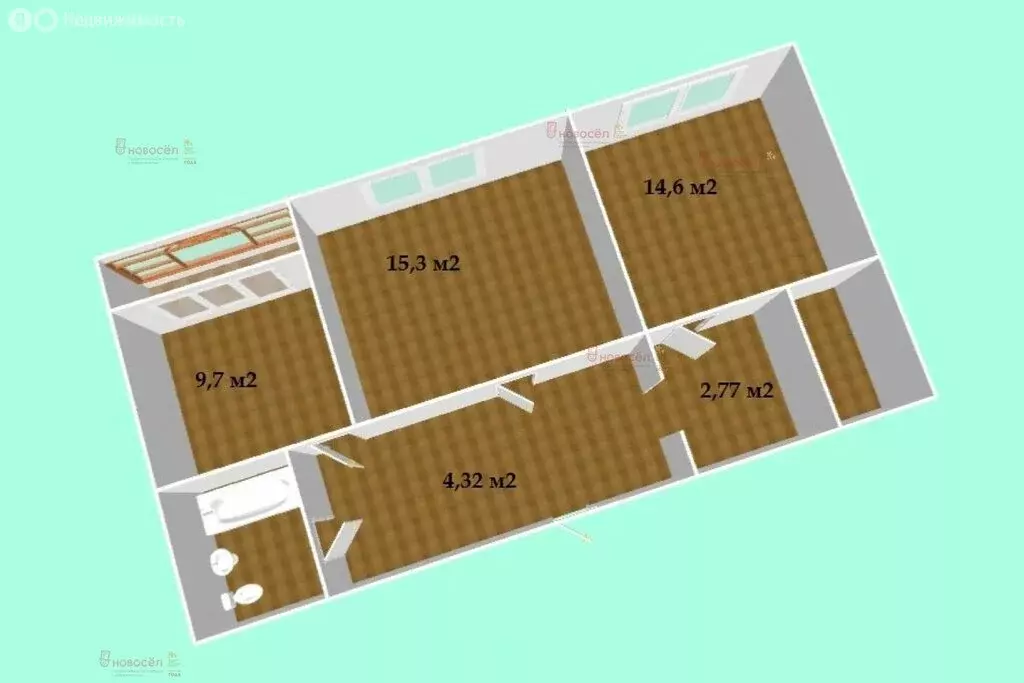 2-комнатная квартира: посёлок Исеть, Заводская улица, 16 (54.5 м) - Фото 1