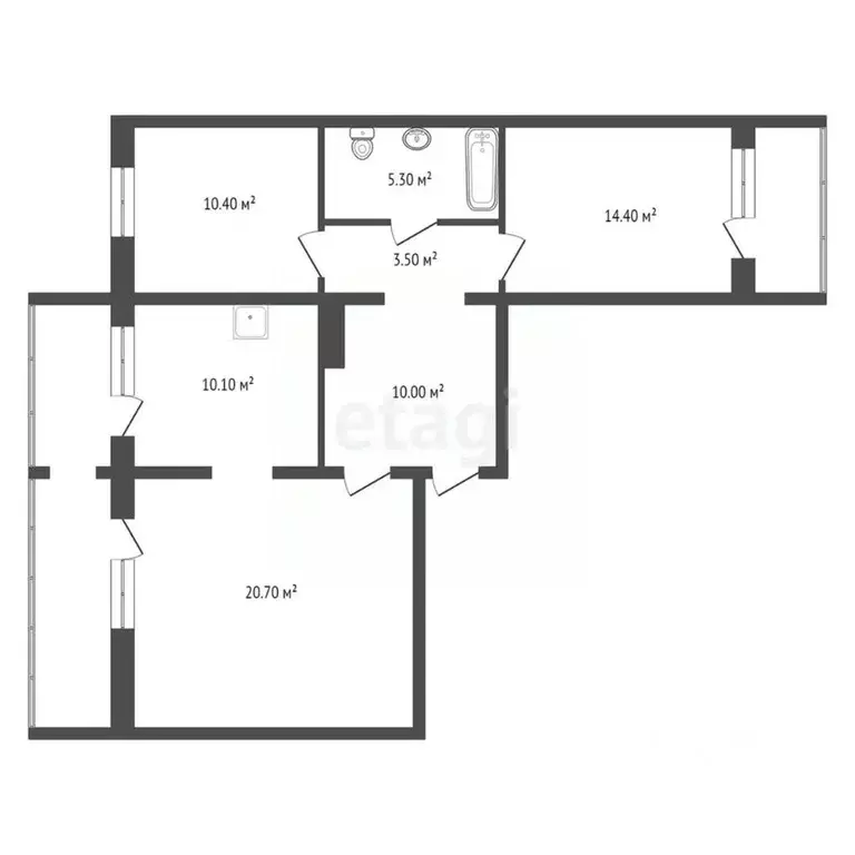 3-к кв. Красноярский край, Красноярск Северный мкр, ул. Мате Залки, 37 ... - Фото 1
