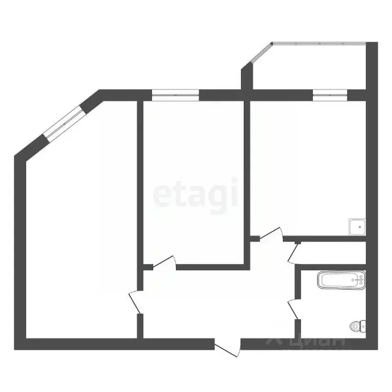 2-к кв. Амурская область, Благовещенск 2-й мкр, ул. Кантемирова, 23/3 ... - Фото 0