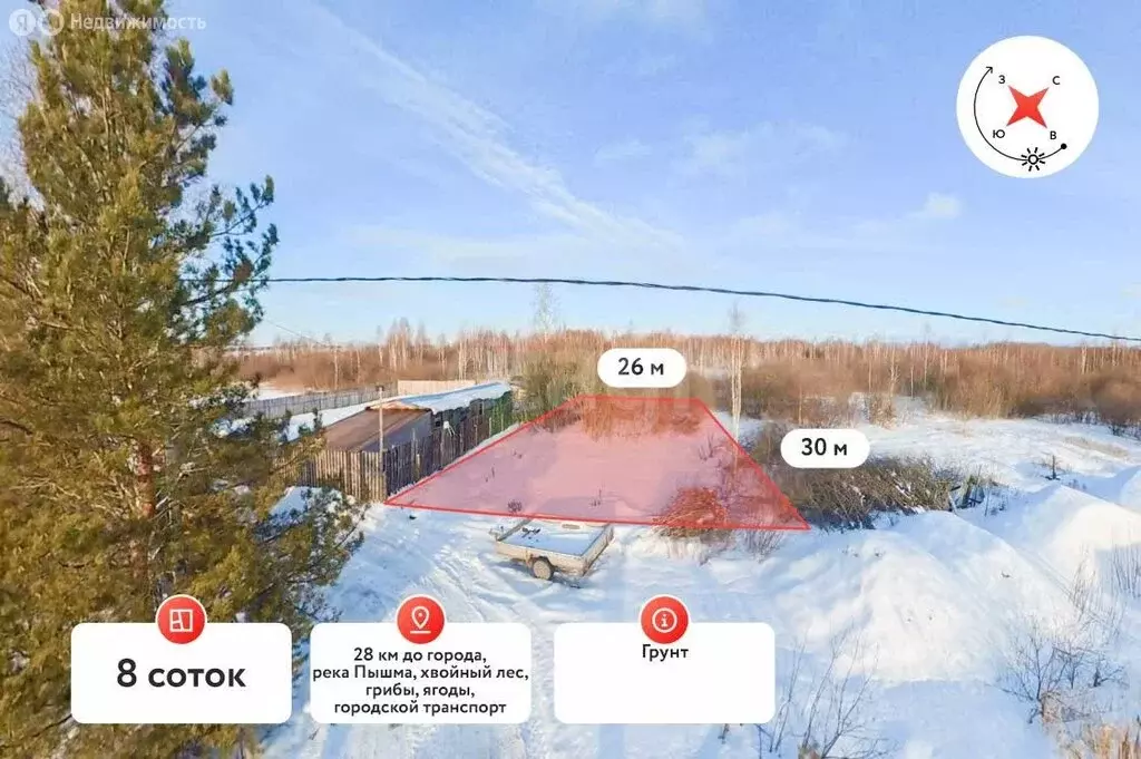 Участок в Тюменский муниципальный округ, СНТ Лоза, 7-я улица (8 м) - Фото 0