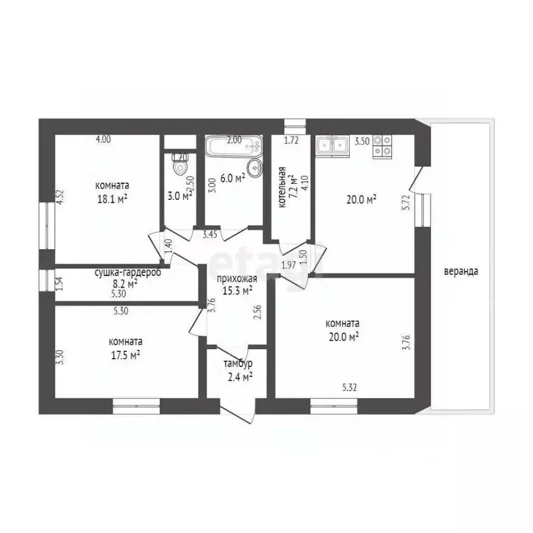Дом в Вологодская область, д. Водогино, Садовая тер. 20 (150 м) - Фото 2