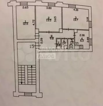 3-к. квартира, 60 м, 1/2 эт. - Фото 0