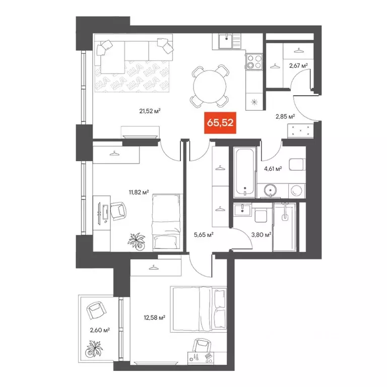 2-к кв. Новосибирская область, Новосибирск Академгородок мкр, ул. ... - Фото 1