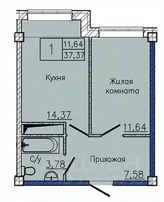 1-к кв. Ставропольский край, Пятигорск ул. Ермолова, 28А (38.63 м) - Фото 1