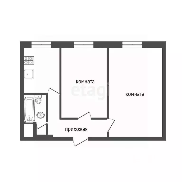 2-к кв. Воронежская область, Воронеж ул. Генерала Лизюкова, 47 (44.0 ... - Фото 2