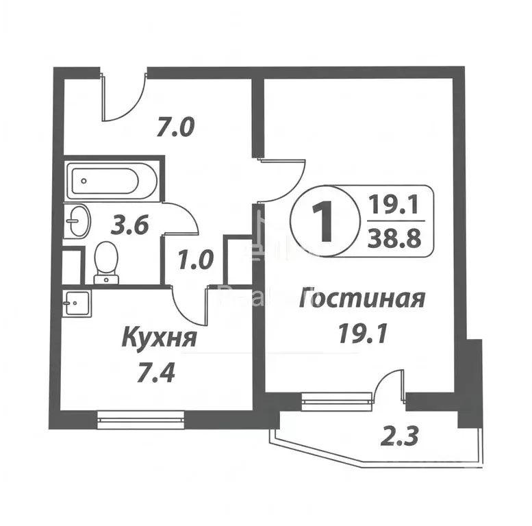 1-к кв. Москва Дубнинская ул., 53К3 (38.8 м) - Фото 2