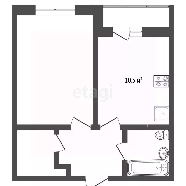 1-к кв. Московская область, Жуковский ул. Гагарина, 62 (36.6 м) - Фото 2