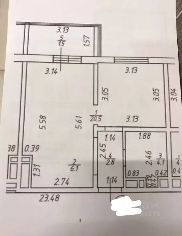 1-к кв. Татарстан, Казань ул. Рашида Нежметдинова, 11к4 (33.5 м) - Фото 2