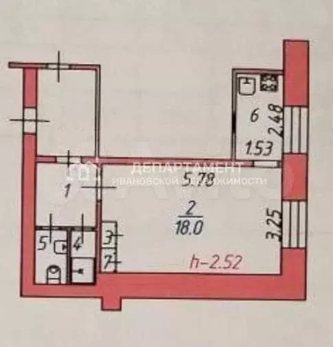 1-к. квартира, 29 м, 7/9 эт. - Фото 0
