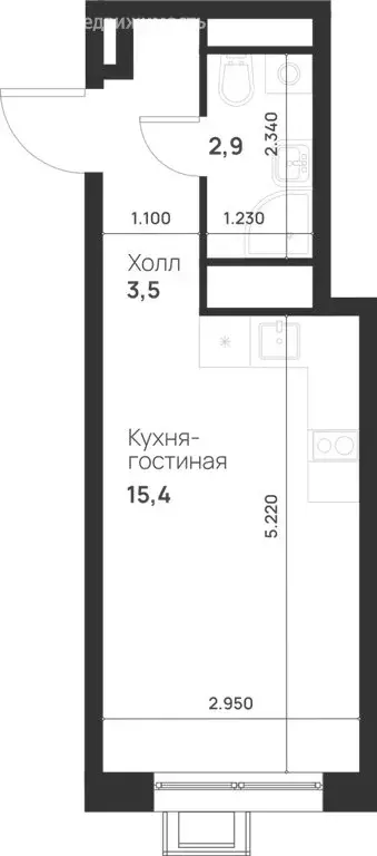 Квартира-студия: Москва, НАО, район Коммунарка, улица Разведчика Дейча ... - Фото 2
