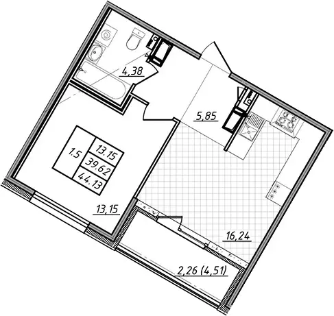 Продаётся 1-к квартира, 39.62 м - Фото 1