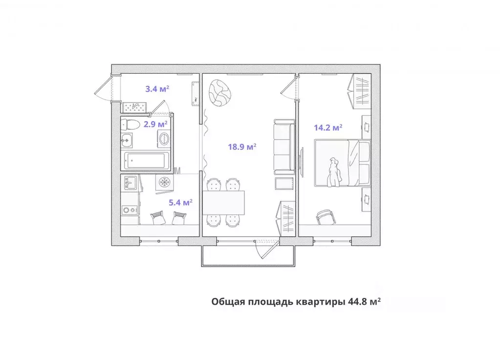 2-к кв. Москва Астрадамская ул., 15 (44.8 м) - Фото 1