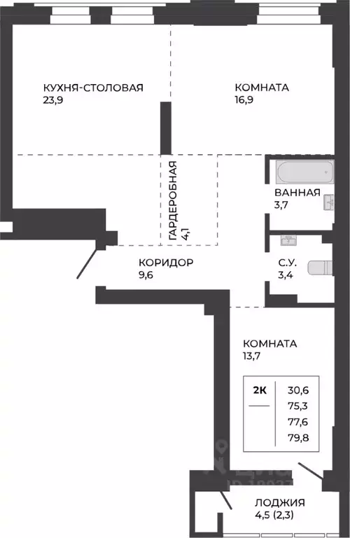 2-к кв. Алтайский край, Барнаул тракт Павловский, 251Б (77.6 м) - Фото 1