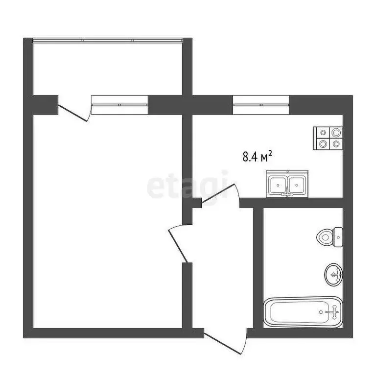 1-комнатная квартира: Выкса, Красная площадь, 14 (33 м) - Фото 0