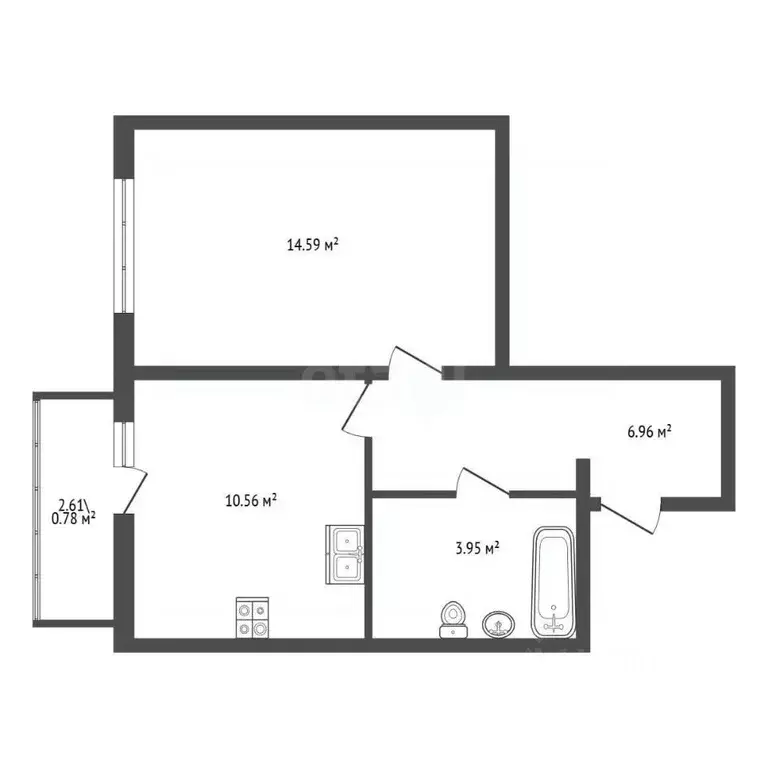 1-к кв. Санкт-Петербург ул. Лидии Зверевой, 9к2 (35.8 м) - Фото 2