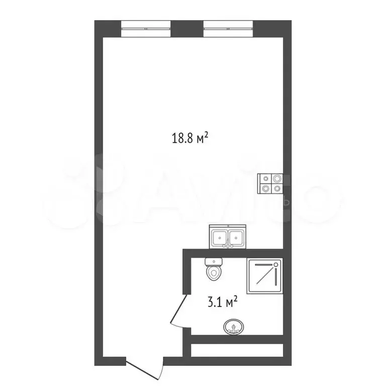 Квартира-студия, 22,5 м, 24/24 эт. - Фото 0