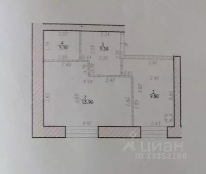 1-к кв. Чувашия, с. Красные Четаи ул. Новая, 63 (34.0 м) - Фото 2