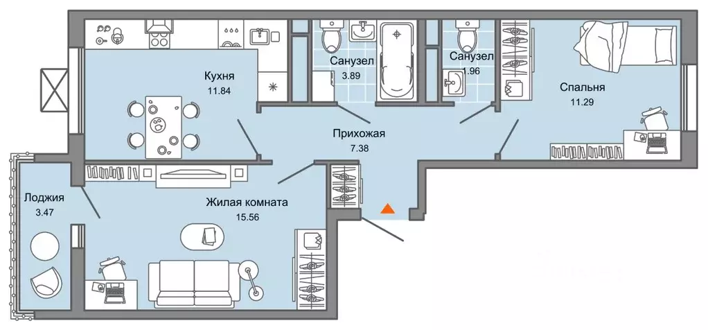 2-к кв. Ульяновская область, Ульяновск Новый Город мкр, 10-й кв-л, ... - Фото 0