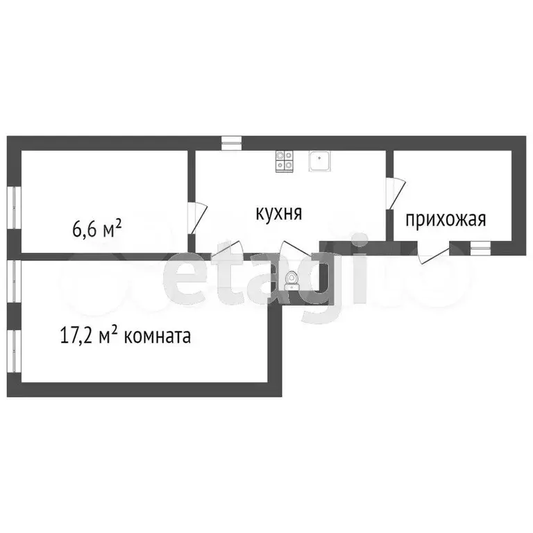 2-к. квартира, 34,7 м, 4/5 эт. - Фото 1