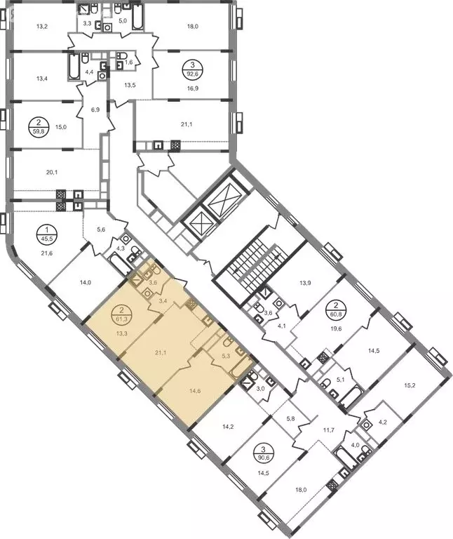 2-комнатная квартира: посёлок городского типа Заречье, жилой комплекс ... - Фото 2
