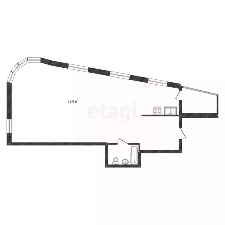 3-к кв. Башкортостан, Уфа Бакалинская ул., 33/2 (78.4 м) - Фото 1