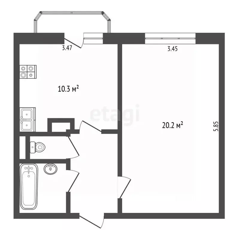 1-к кв. Москва Литовский бул., 19 (38.5 м) - Фото 2