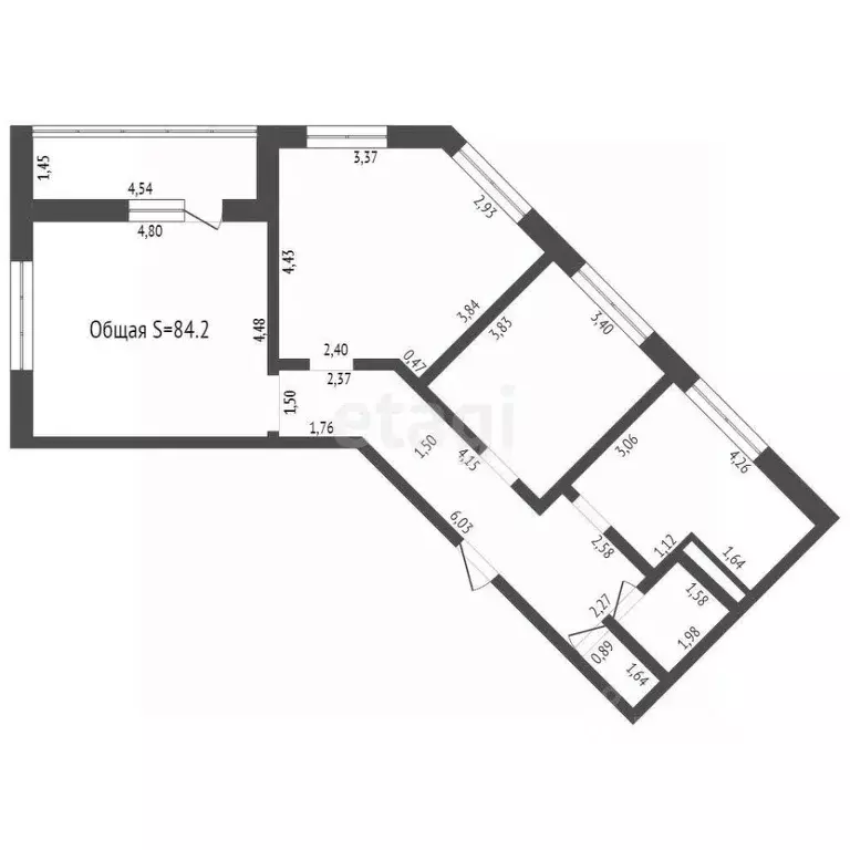 2-к кв. Брянская область, Брянск Степная ул., 9 (84.2 м) - Фото 1