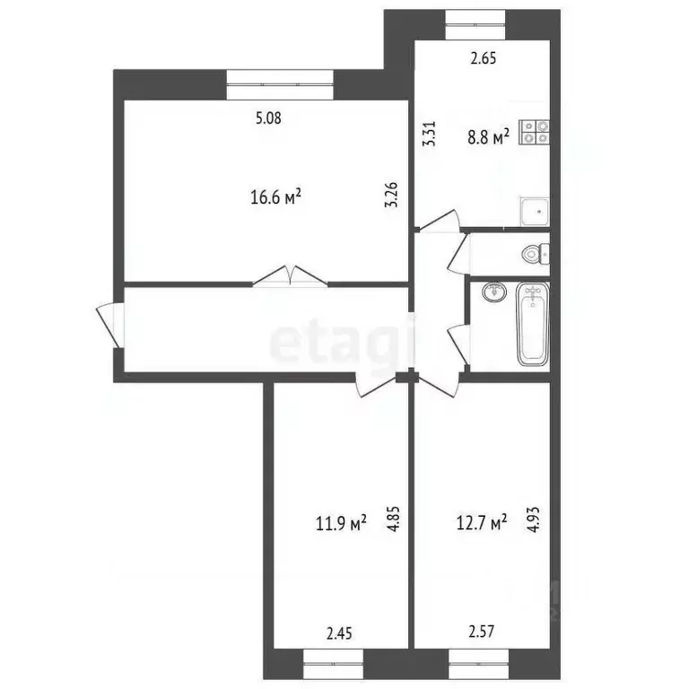 3-к кв. Вологодская область, Вологда Фрязиновская ул., 26Б (63.9 м) - Фото 2