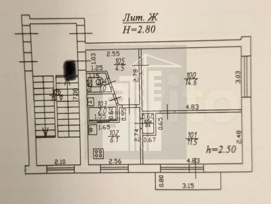2-к. квартира, 40,1 м, 4/5 эт. - Фото 0